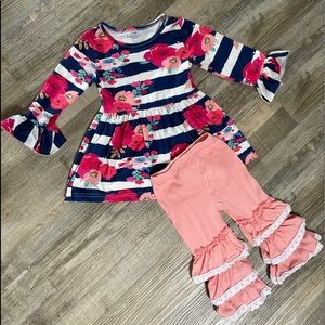 Girls Boutique outfit- Excellent condition. Size 2XS (6-12months)
